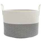 vidaXL Úložný kôš sivobiely Ø51x33 cm bavlna – Obrázok 4