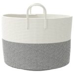 vidaXL Úložný kôš sivobiely Ø51x33 cm bavlna – Obrázok 5