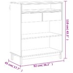 vidaXL Barový stolík FLAM 92x45x110 cm masívna borovica – Obrázok 10