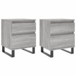 vidaXL Nočné stolíky 2 ks sivý dub sonoma 40x35x50 cm kompozitné drevo – Obrázok 2