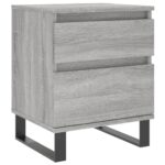 vidaXL Nočné stolíky 2 ks sivý dub sonoma 40x35x50 cm kompozitné drevo – Obrázok 5