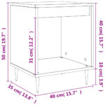 vidaXL Nočný stolík lesklý biely 40x35x50 cm spracované drevo – Obrázok 9
