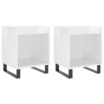 vidaXL Nočné stolíky 2 ks lesklé biele 40x35x50 cm kompozitné drevo – Obrázok 2