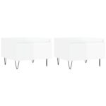 vidaXL Konferenčné stolíky 2 ks lesklé biele 50x46x35 cm kompoz. drevo – Obrázok 2