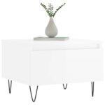 vidaXL Konferenčné stolíky 2 ks lesklé biele 50x46x35 cm kompoz. drevo – Obrázok 3