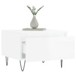 vidaXL Konferenčné stolíky 2 ks lesklé biele 50x46x35 cm kompoz. drevo – Obrázok 4