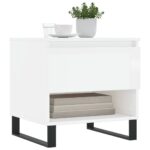 vidaXL Konferenčné stolíky 2 ks lesklé biele 50x46x50 cm kompoz. drevo – Obrázok 3