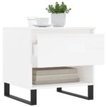 vidaXL Konferenčné stolíky 2 ks lesklé biele 50x46x50 cm kompoz. drevo – Obrázok 4
