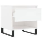 vidaXL Konferenčné stolíky 2 ks lesklé biele 50x46x50 cm kompoz. drevo – Obrázok 7