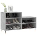 vidaXL Botník betónovo sivý 102x36x60 cm spracované drevo – Obrázok 3