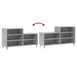 vidaXL Botník betónovo sivý 102x36x60 cm spracované drevo – Obrázok 7
