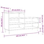 vidaXL Botník betónovo sivý 102x36x60 cm spracované drevo – Obrázok 10