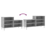 vidaXL Botník betónovo sivý 102x36x60 cm spracované drevo – Obrázok 7