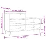 vidaXL Botník betónovo sivý 102x36x60 cm spracované drevo – Obrázok 10