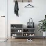 vidaXL Botník betónovo sivý 102x36x60 cm spracované drevo