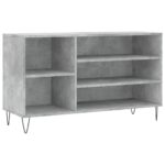 vidaXL Botník betónovo sivý 102x36x60 cm spracované drevo – Obrázok 2
