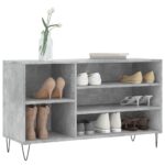 vidaXL Botník betónovo sivý 102x36x60 cm spracované drevo – Obrázok 3