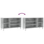 vidaXL Botník betónovo sivý 102x36x60 cm spracované drevo – Obrázok 7