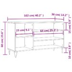 vidaXL Botník betónovo sivý 102x36x60 cm spracované drevo – Obrázok 10
