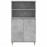 vidaXL Vysoká skrinka betónová sivá 60x36x110 cm spracované drevo – Obrázok 6