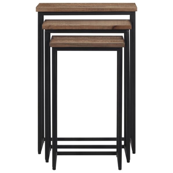 vidaXL Zasúvacie konferenčné stolíky 3 ks masívne tíkové drevo – Obrázok 2