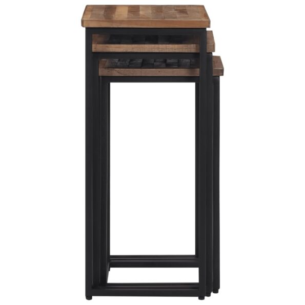 vidaXL Zasúvacie konferenčné stolíky 3 ks masívne tíkové drevo – Obrázok 3