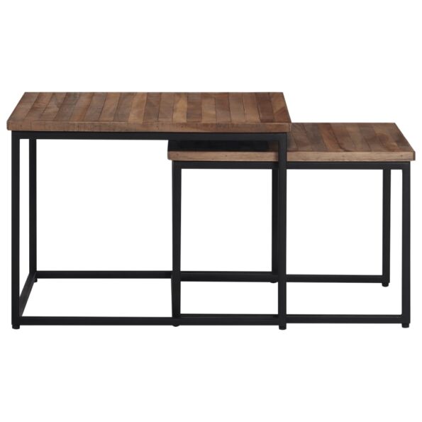 vidaXL Zasúvacie konferenčné stolíky 2 ks tíkový masív – Obrázok 4