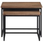 vidaXL Zasúvacie konferenčné stolíky 2 ks tíkový masív – Obrázok 5