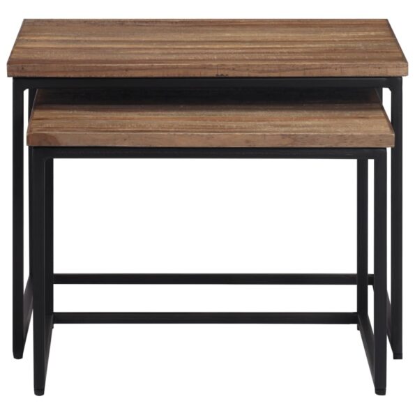 vidaXL Zasúvacie konferenčné stolíky 2 ks tíkový masív – Obrázok 5