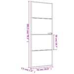 vidaXL Vnútorné dvere tenké čierne 76x201,5 cm tvrdené sklo a hliník – Obrázok 9