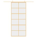 vidaXL Posuvné dvere zlaté 90x205 cm číre ESG sklo a hliník – Obrázok 3