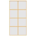 vidaXL Posuvné dvere zlaté 102,5x205 cm matné ESG sklo a hliník – Obrázok 4