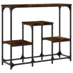 vidaXL Konzolový stolík dymový dub 89,5x28x76 cm kompozitné drevo – Obrázok 2