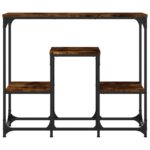 vidaXL Konzolový stolík dymový dub 89,5x28x76 cm kompozitné drevo – Obrázok 4