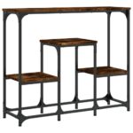 vidaXL Konzolový stolík dymový dub 89,5x28x76 cm kompozitné drevo – Obrázok 6