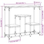 vidaXL Konzolový stolík dymový dub 89,5x28x76 cm kompozitné drevo – Obrázok 9