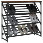 vidaXL Regál na topánky hnedý dub 90x30x85 cm kompozitné drevo – Obrázok 3