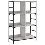 vidaXL Knižnica sivá sonoma 78,5x33x117,5 cm kompozitné drevo – Obrázok 2
