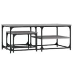 vidaXL Zasúvacie konferenčné stolíky 2 ks sivé sonoma kompozitné drevo – Obrázok 2