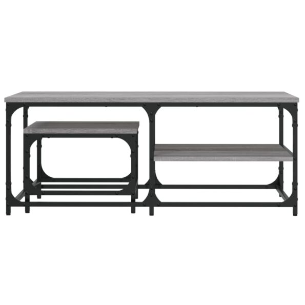 vidaXL Zasúvacie konferenčné stolíky 2 ks sivé sonoma kompozitné drevo – Obrázok 4