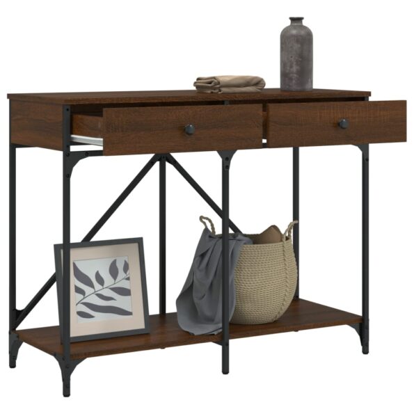 VXL8721012126497_g_en_hd_2.jpg vidaXL Konzolový stolík hnedý dub 100x39x78,5 cm kompozitné drevo – Obrázok 4