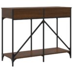 vidaXL Konzolový stolík hnedý dub 100x39x78,5 cm kompozitné drevo – Obrázok 8