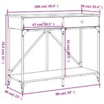 vidaXL Konzolový stolík hnedý dub 100x39x78,5 cm kompozitné drevo – Obrázok 11