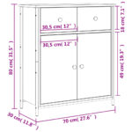 vidaXL Komoda sivá sonoma 70x30x80 cm kompozitné drevo – Obrázok 11