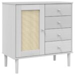 vidaXL Komoda SENJA, ratanová biela 80x40x80 cm, borovicový masív – Obrázok 2