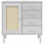 vidaXL Komoda SENJA, ratanová biela 80x40x80 cm, borovicový masív – Obrázok 5
