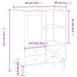 vidaXL Vysoká skrinka SENJA, ratanová čierna 90x40x112 cm, borovica – Obrázok 10