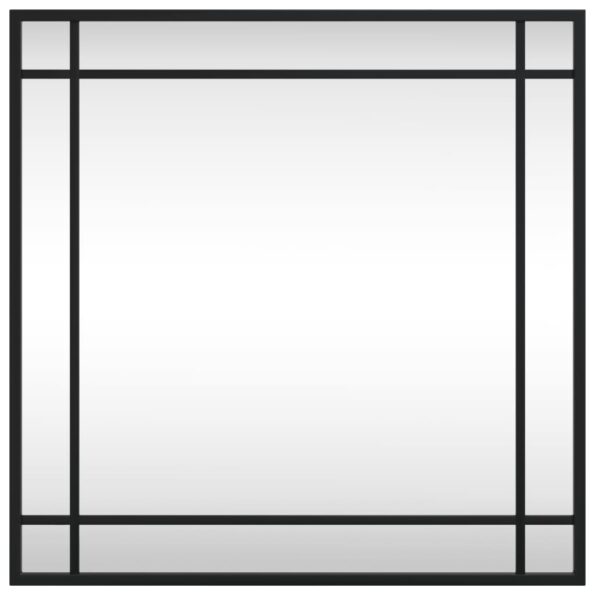 vidaXL Nástenné zrkadlo čierne 50x50 cm štvorcové železné – Obrázok 3