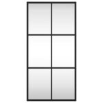 vidaXL Nástenné zrkadlo čierne 30x60 cm obdĺžnikové železné – Obrázok 3