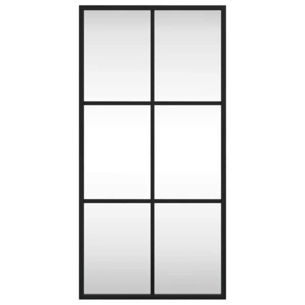vidaXL Nástenné zrkadlo čierne 30x60 cm obdĺžnikové železné – Obrázok 3